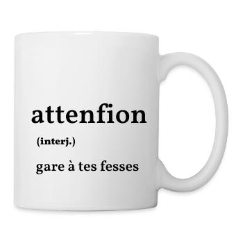 attenfion - Mug blanc - blanc - Droite