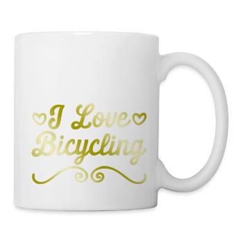 I love cycling - Mug - white - Right