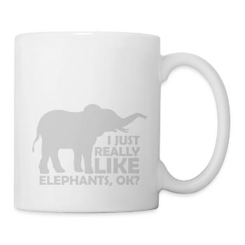 I really like elephants - Tasse - Weiß - Rechts