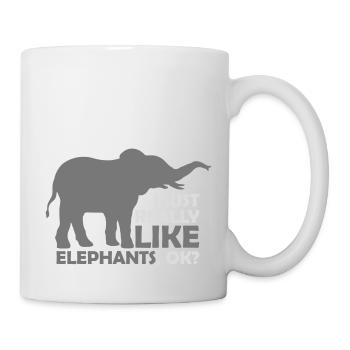 Zitat really like elephants - Tasse - Weiß - Rechts