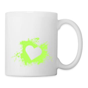 Herz Grün - Tasse - Weiß - Rechts