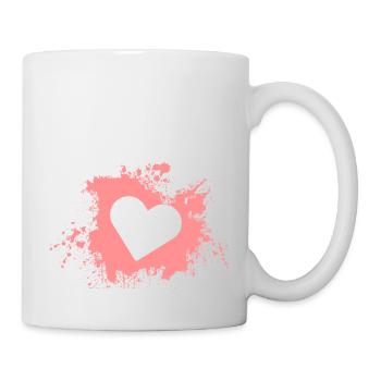 Herz Koralle - Tasse - Weiß - Rechts