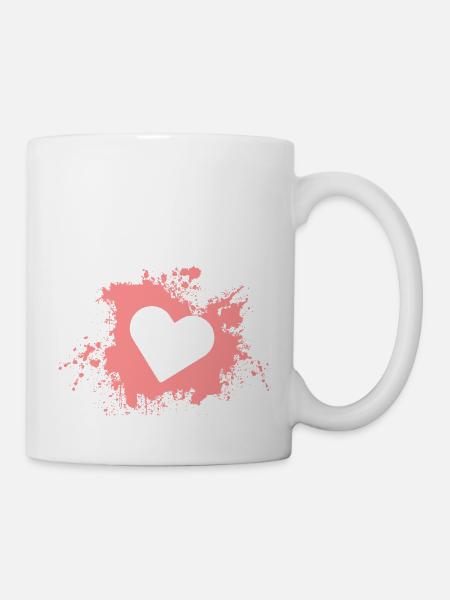 Herz Koralle - Tasse - Weiß