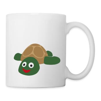 Süße putzige und fröhliche Schildkröte - Tasse - Weiß - Rechts