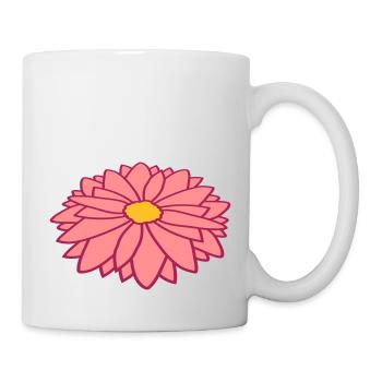 Hübsche bunte Blume Design - Tasse - Weiß - Rechts