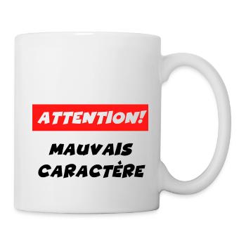 attention mauvais caractère - Mug blanc - blanc - Droite