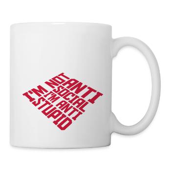 not antisocial anti stupid - Tasse - Weiß - Rechts