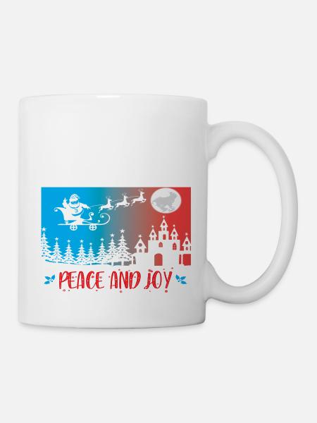Peace and Joy - Tasse - Weiß
