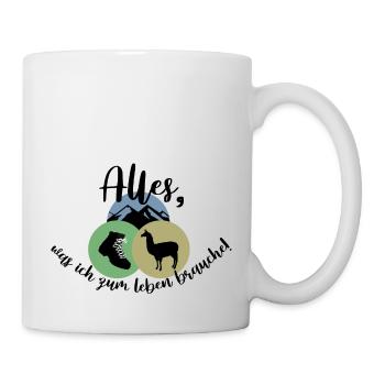 Berge Wanderschuhe Alpaka Lama - Tasse - Weiß - Rechts