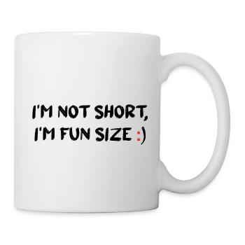 Lustiger Party Spruch für kleine Menschen Humor - Tasse - Weiß - Rechts