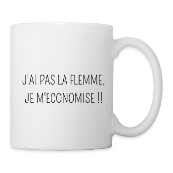 J'ai pas la flemme je m'économise - Mug blanc - blanc - Droite