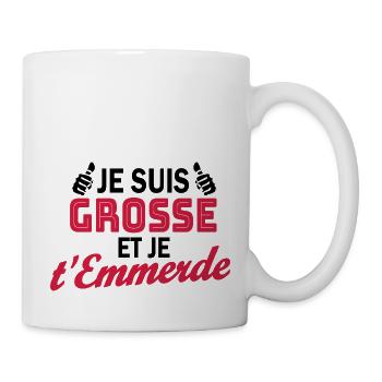 je suis grosse - Mug blanc - blanc - Droite