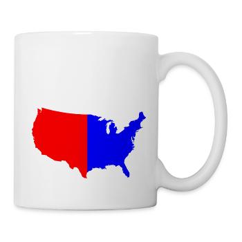 Usa Rouge Bleu Carte Silhouette - Mug blanc - blanc - Droite