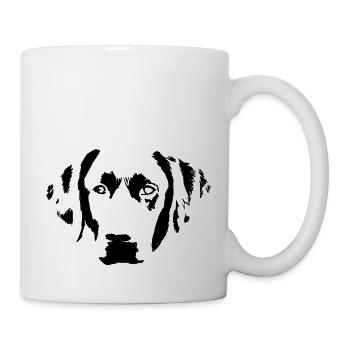 Junger Labrador Retriever in der Frontansicht - Tasse - Weiß - Rechts