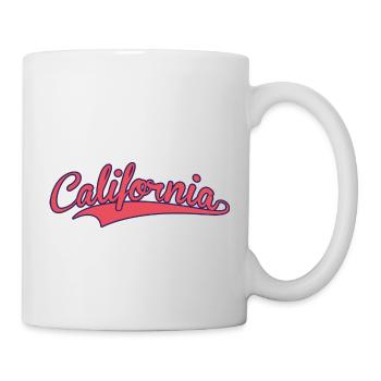 Logo cursif rétro californien en deux couleurs - Mug blanc - blanc - Droite