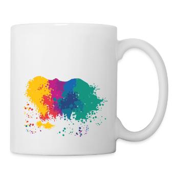 Farbkleckse Kleckse Farbspritzer Maler Geschenk - Tasse - Weiß - Rechts