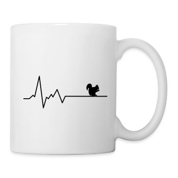 ECG de battement de cœur d’écureuil - Mug blanc - blanc - Droite