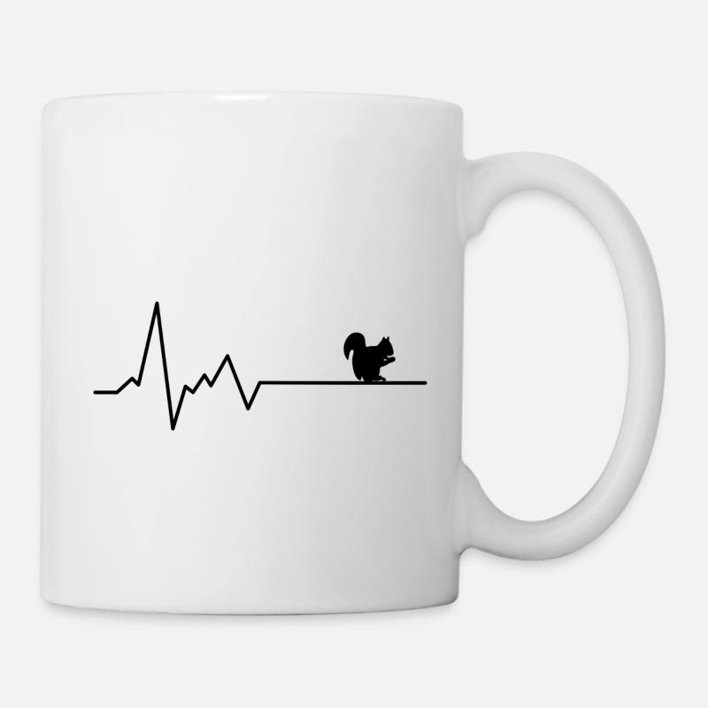 Eichhörnchen Herzschlag Ekg - Tasse - Weiß