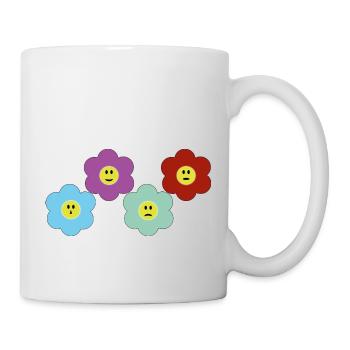 Blumen mit verschiedenen Stimmungen - Tasse - Weiß - Rechts