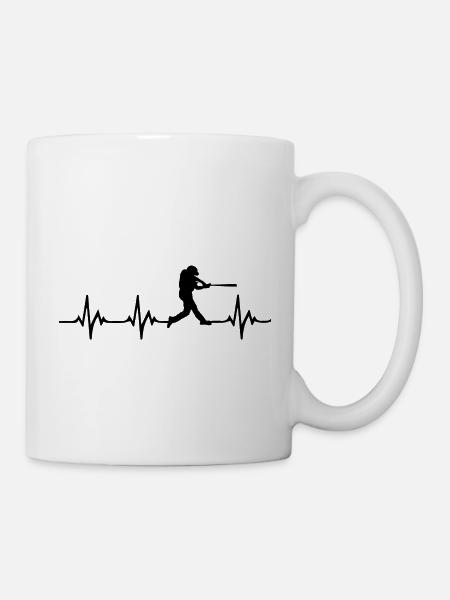 Softball Herzschlag - Tasse - Weiß