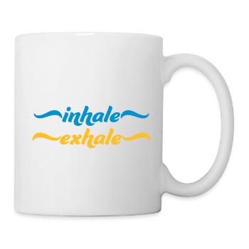 inhale exhale yoga Zitat - Tasse - Weiß - Rechts