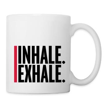inhale exhale yoga quote - Mug - white - Right
