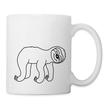 Paresseux fatigué couché pendu - Mug blanc - blanc - Droite