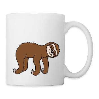 Le paresseux fatigué couché dort - Mug blanc - blanc - Droite