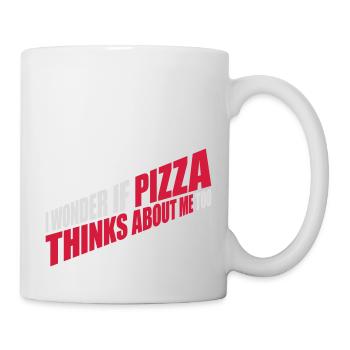 pizza thinks about me - Mug - white - Right