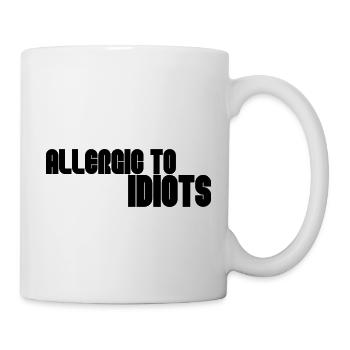 Allergic to idiots - Mug - white - Right