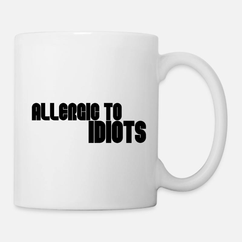 Allergic to idiots - Mug - white