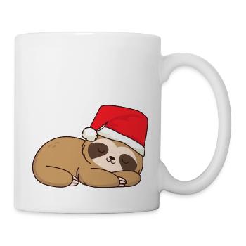 Paresseux dormant avec chapeau de Noël Paresseux - Mug blanc - blanc - Droite