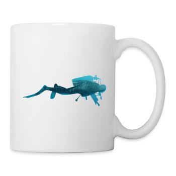 Scuba Diver Underwater Whale Shark - Mug - white - Right