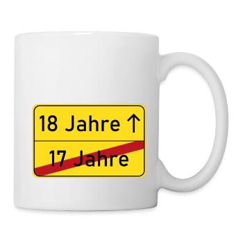 18 Geburtstag Ortsschild - Tasse - Weiß - Rechts