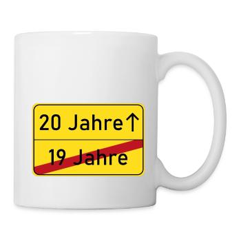 20. Geburtstag Ortsschild - Tasse - Weiß - Rechts