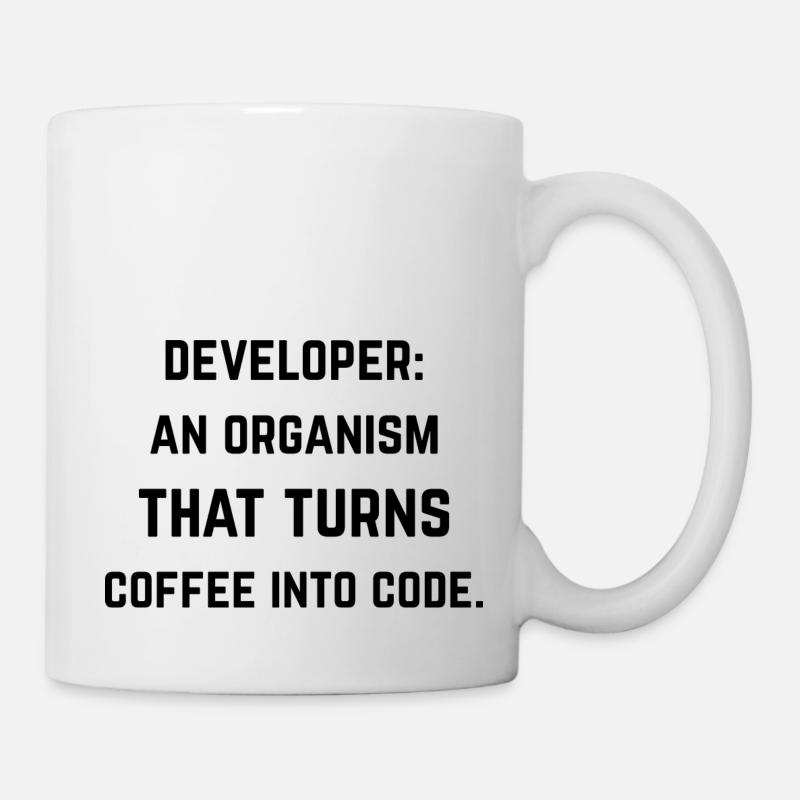 Entwicklerorganisation, die Kaffee in Code verwandelt - Tasse - Weiß