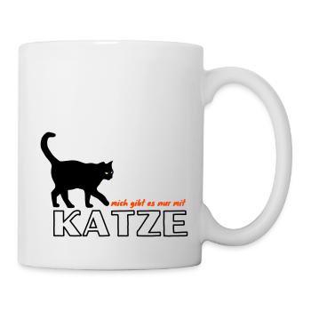 Pfotschafter Design: Mich gibt es nur mit Katze - Tasse - Weiß - Rechts