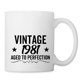 Millésime 1981 Vieilli à la perfection - Mug blanc - blanc - Droite