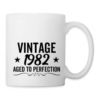 Jahrgang 1982 perfekt gealtert - Tasse - Weiß - Rechts