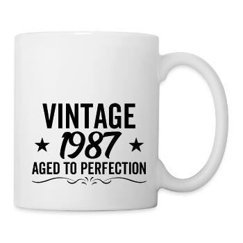 Jahrgang 1987 perfekt gealtert - Tasse - Weiß - Rechts