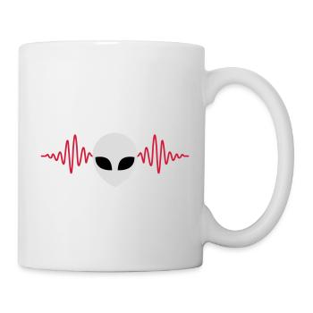 Puls Alien Kopf Herzschlag - Tasse - Weiß - Rechts