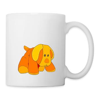 Small orange plush dog. - Mug - white - Right