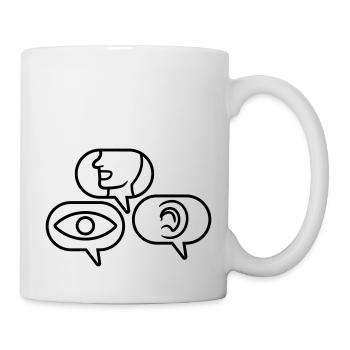 Speech bubbles See Hear Speak - Mug - white - Right