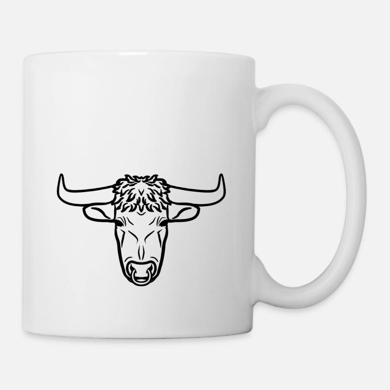 Stier schwarz - Tasse - Weiß