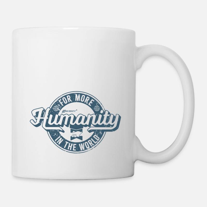 Humanity as a Cool Retro Denim Label - Mug - white