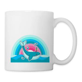 Kidcore Rainbow Whale Unicorn Waves Gift - Mug - white - Right