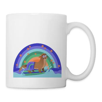 Otter Surfen Regenbogen Kidcore Kinder Geschenk - Tasse - Weiß - Rechts
