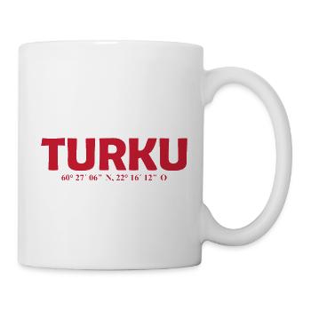 Turku Finland - Coordinates - Longitude - Latitude - Mug - white - Right