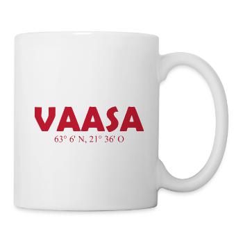 Vaasa Finland - Coordinates - Longitude - Latitude - Tasse - Weiß - Rechts