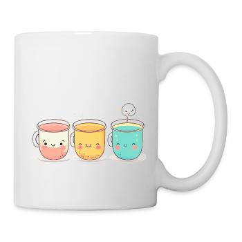 3 mignon bubble tea bébé visage anime kawaii - Mug blanc - blanc - Droite